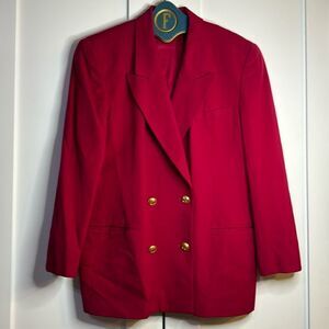 Dior Red Blazer with Gold Buttons